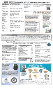 2017 Oconto County Recycling Drop-Off Centers - Village of Lena, Wisconsin 2017 Oconto County Recycling Drop-Off Centers - Village of Lena, Wisconsin